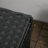 easycomfort baule da giardino in rattan e acciaio con coperchio 95x60x53cm nero