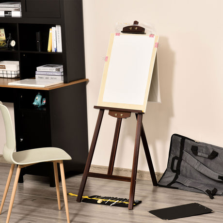 easycomfort cavalletto pittura studio professionale altezza e inclinazione regolabili in legno marrone