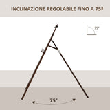 easycomfort cavalletto pittura studio professionale altezza e inclinazione regolabili in legno marrone