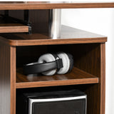easycomfort easycomfort scrivania per computer moderna porta pc in legno con cassetti scrivania salvaspazio con libreria mensola estraibile e porta tastiera 120x55x85cm marrone ean 8054144132327
