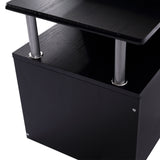 easycomfort easycomfort scrivania per computer moderna con cassetti ripiani e tastiera estraibile scrivania da ufficio per casa in legno nero 152x60x88cm ean 8054144130231