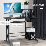easycomfort easycomfort scrivania per computer salvaspazio in acciaio e legno con cassetto ripiano tastiera estraibile ean 8054111844086