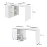 easycomfort easycomfort scrivania angolare per computer da ufficio con cassettiera 11783 576cm bianco ean 8054111848404