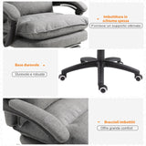 easycomfort easycomfort sedia da ufficio imbottita con 6 punti massaggianti altezza regolabile e rotelle 70x62x120 130 cm grigio