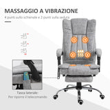 easycomfort easycomfort poltrona da ufficio massaggiante riscaldante altezza e reclinazione regolabili poggiapiedi retrattile 62x67x113 120cm grigio