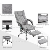 easycomfort easycomfort poltrona da ufficio massaggiante riscaldante altezza e reclinazione regolabili poggiapiedi retrattile 62x67x113 120cm grigio