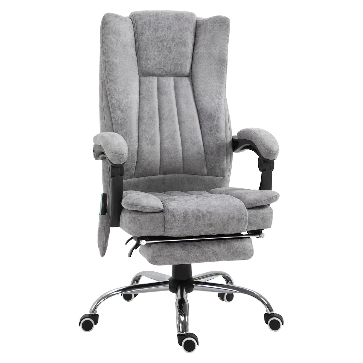 easycomfort easycomfort poltrona da ufficio massaggiante riscaldante altezza e reclinazione regolabili poggiapiedi retrattile 62x67x113 120cm grigio