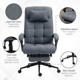 easycomfort easycomfort sedia da ufficio ergonomica reclinabile sedia direzionale con schiena alta poltrona ufficio con poggiatesta e poggiapiedi estraibile 66x70x116 124cm grigio