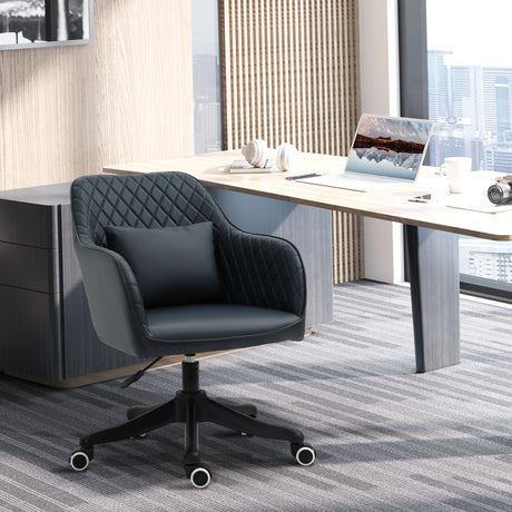 easycomfort easycomfort sedia ufficio ergonomica e regolabile in similpelle grigio scuro con 2 punti cuscino lombare massaggiante 57x70x78 86cm ean 8054144137742