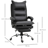 easycomfort easycomfort poltrona da ufficio in finta pelle nera sedia direzionale altezza regolabile con schiena alta reclinabile 155 e poggiapiedi ean 8054144139029