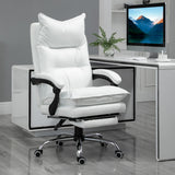 easycomfort easycomfort poltrona da ufficio in finta pelle bianca altezza regolabile con schienale reclinabile 155 e poggiapiedi ean 8054144139494