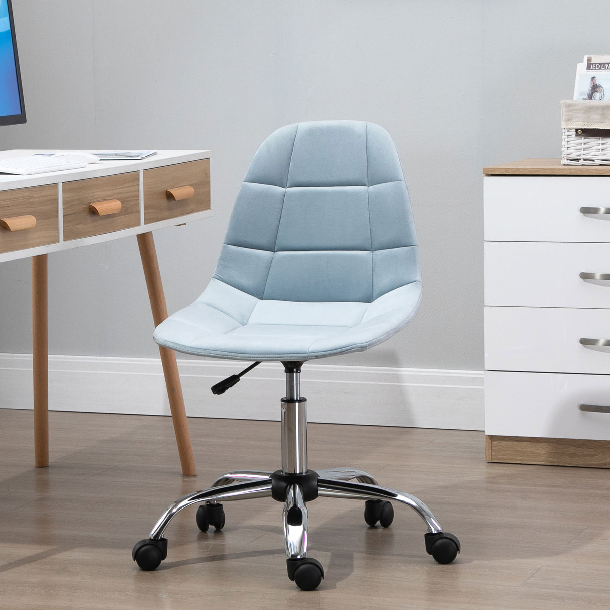 easycomfort easycomfort sedia da ufficio ergonomico sedia girevole scrivania regolabile senza braccioli azzurro 59x59x81 91cm ean 8054144136592
