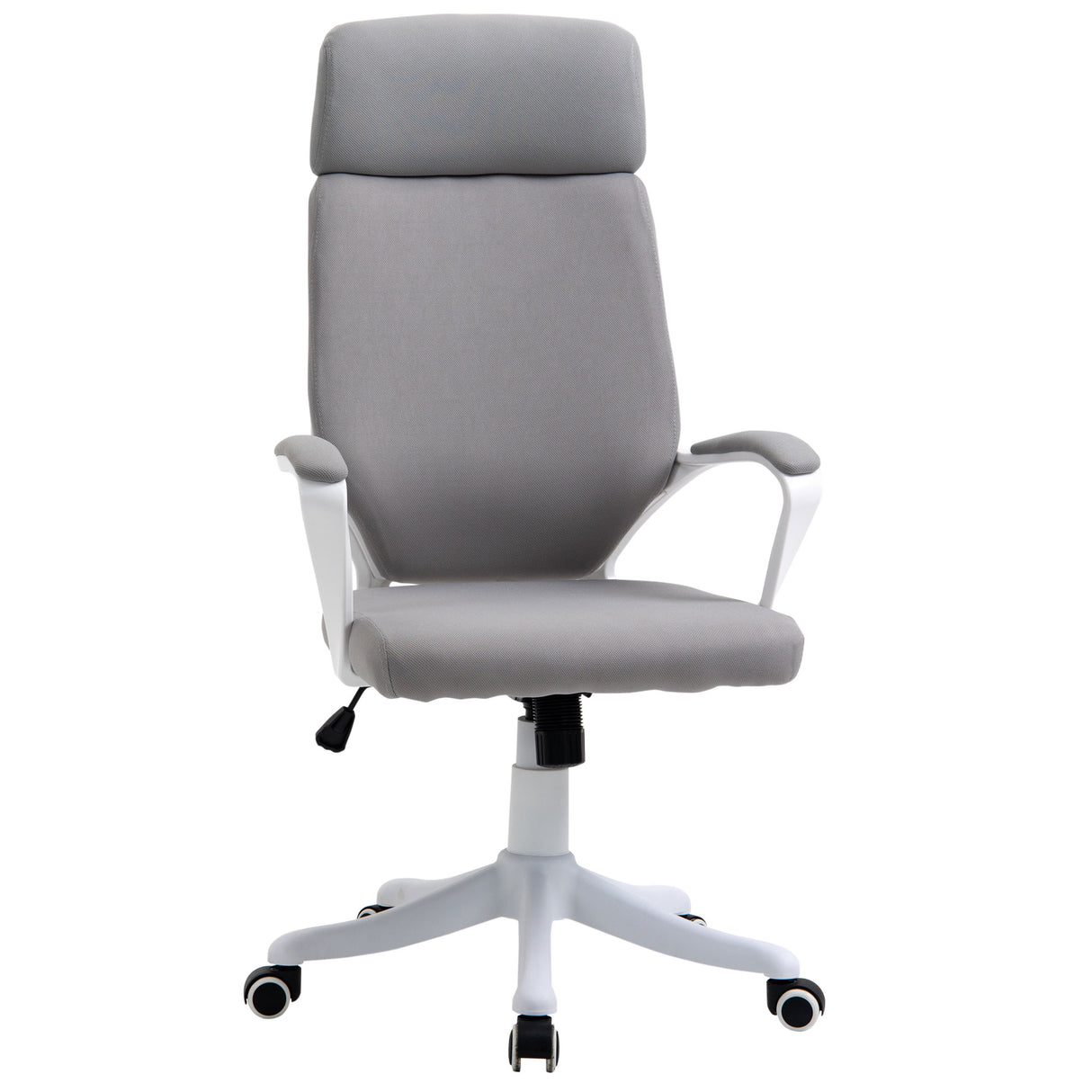 easycomfort easycomfort sedia da ufficio girevole con poggiatesta poltrona con altezza regolabile e funzione dondolo 63x65x112 120cm grigio chiaro
