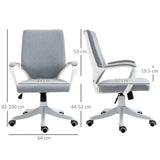 easycomfort easycomfort sedia da ufficio ergonomica altezza regolabile e funzione dondolo poltrona girevole con ruote 62x69x92 100cm grigio bianco