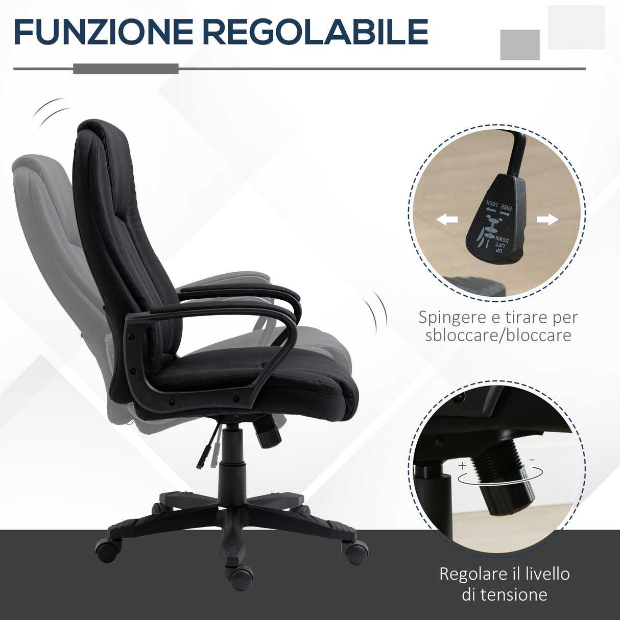 easycomfort easycomfort poltrona da ufficio massaggiante ad altezza regolabile 60x74x106 116cm nera