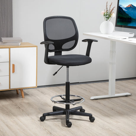 easycomfort easycomfort sedia da ufficio ad altezza regolabile con braccioli rotelle e seduta imbottita 60x56x110 132 cm nera