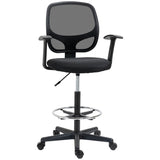 easycomfort easycomfort sedia da ufficio ad altezza regolabile con braccioli rotelle e seduta imbottita 60x56x110 132 cm nera
