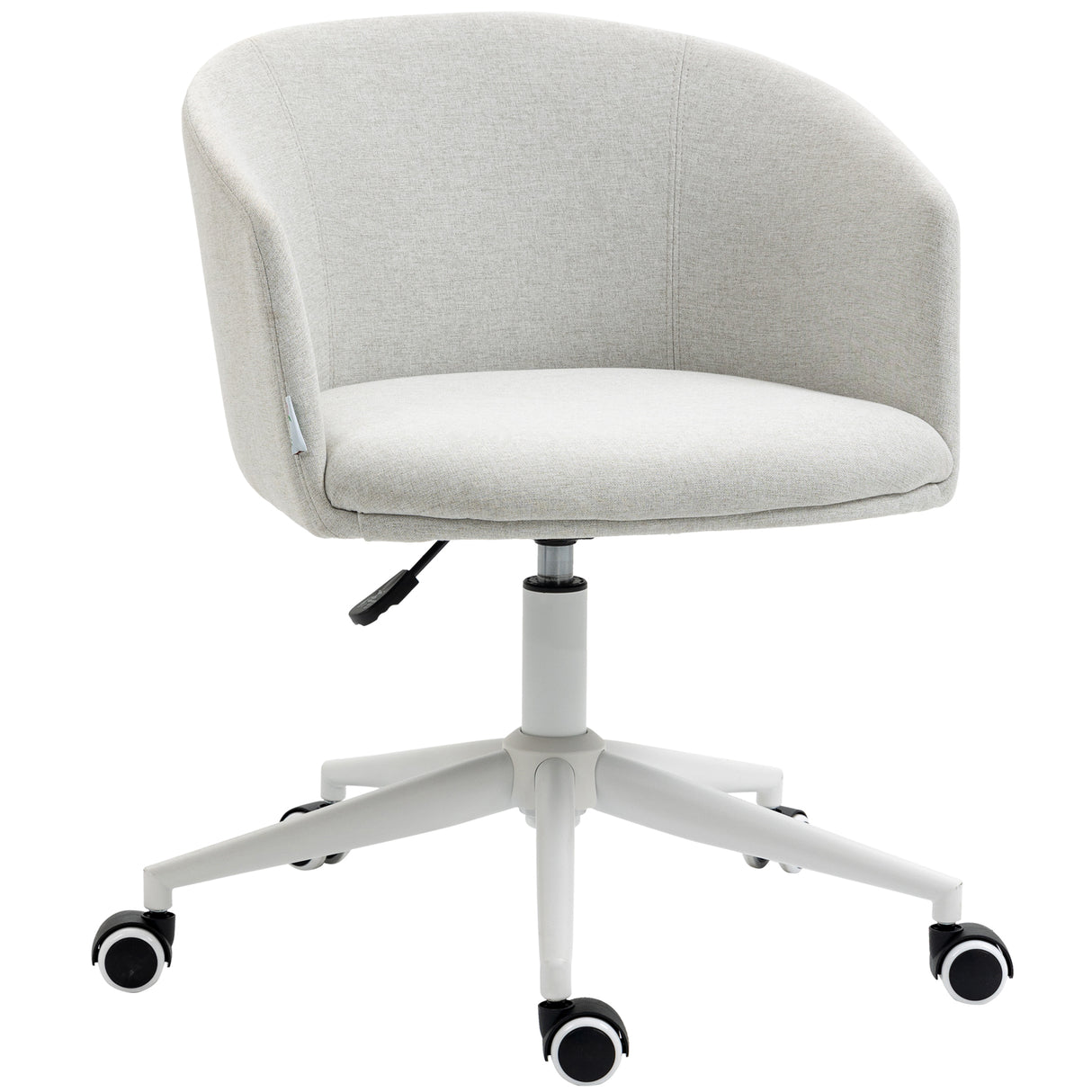 easycomfort easycomfort sedia da ufficio con altezza regolabile ruote e seduta girevole in tessuto grigio chiaro