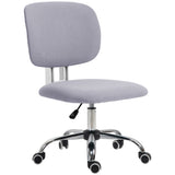 easycomfort easycomfort sedia da ufficio ad altezza regolabile in tessuto effetto lino con schienale ricurvo 48x53x80 90 cm grigio