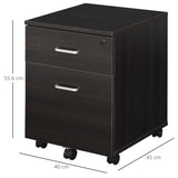 easycomfort easycomfort schedario da ufficio cassettiera per scrivania in legno 2 cassetti serratura con 2 chiavi nero 40x45x55 6cm ean 8054144134949