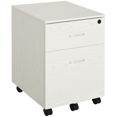 easycomfort easycomfort schedario da ufficio cassettiera per scrivania in legno 2 cassetti serratura con 2 chiavi bianco 40x45x55 6cm ean 8054144133461
