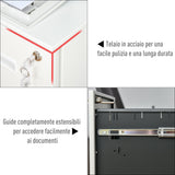 easycomfort easycomfort cassettiera ufficio con ruote schedario portadocumenti a 2 cassetti con serratura e 2 chiavi in acciaio 39x48x67cm bianco