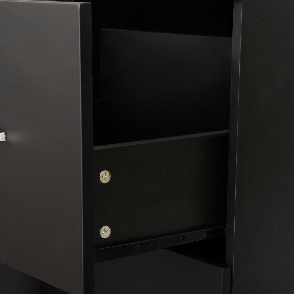 easycomfort easycomfort armadietto da ufficio con 2 cassetti e 5 ruote schedario in mdf e truciolato 43x45x72 cm nero