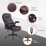 easycomfort easycomfort poltrona massaggiante da ufficio ad altezza regolabile con 6 punti massaggianti in pu 62x68x111 121 cm marrone ean 8054144134024