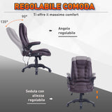 easycomfort easycomfort poltrona massaggiante da ufficio ad altezza regolabile con 6 punti massaggianti in pu 62x68x111 121 cm marrone ean 8054144134024