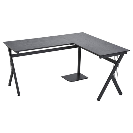 easycomfort easycomfort scrivania angolare per ufficio in legno nero 155x130x76cm ean 8054144139142