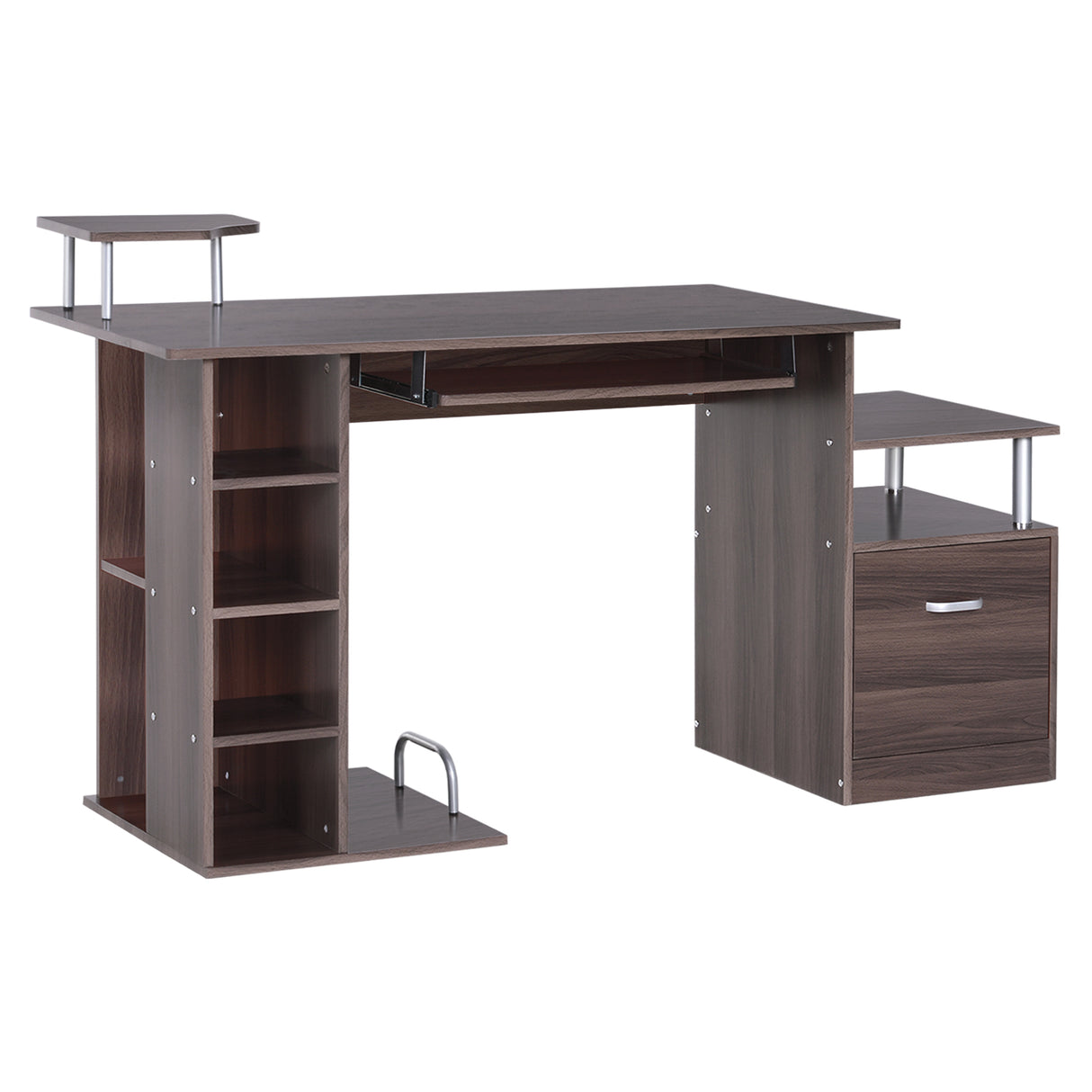 easycomfort easycomfort scrivania per computer da camera e ufficio con cassetto e scaffale in legno 152x60x88cm marrone ean 8054111843164