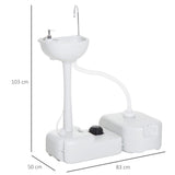easycomfort easycomfort lavabo portatile da campeggio con 2 ruote serbatoio acqua 17l cisterna di scarico 24l e serbatoio sapone 3.5l