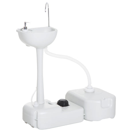 easycomfort easycomfort lavabo portatile da campeggio con 2 ruote serbatoio acqua 17l cisterna di scarico 24l e serbatoio sapone 3.5l