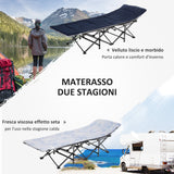 easycomfort lettino pieghevole da campeggio per adulti con cuscino e borsa trasporto 188x64.5x53cm blu