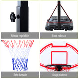 easycomfort canestro da basket da esterno con supporto e altezza regolabile in acciaio