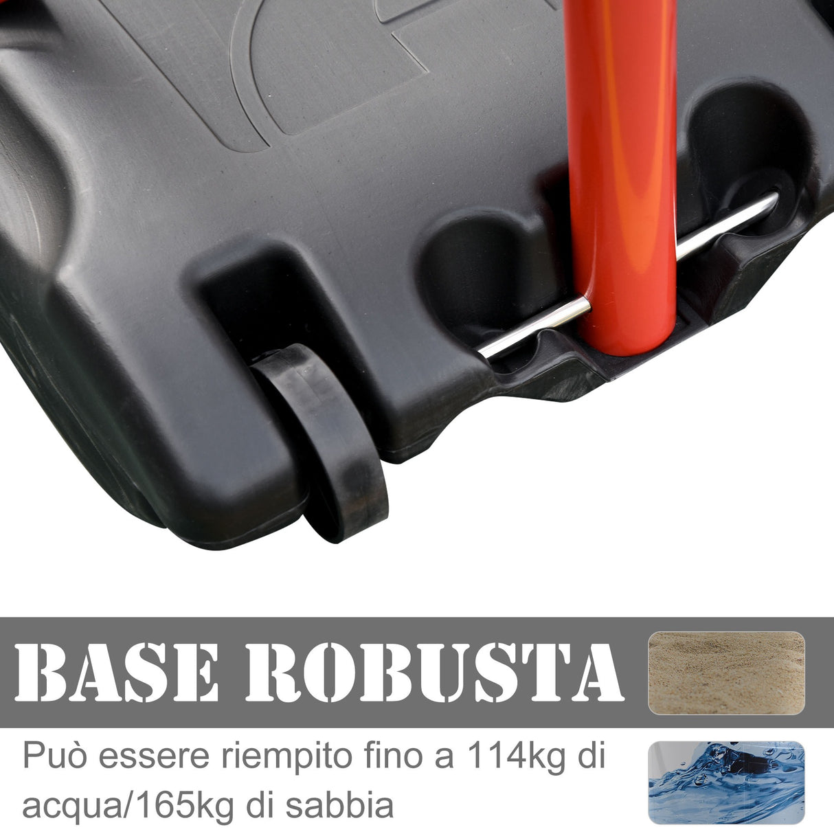 easycomfort easycomfort canestro portatile per bambini con altezza regolabile e base da riempire in acciaio e nylon