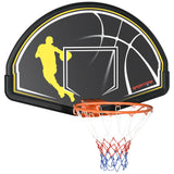 easycomfort canestro basket per bambini e adulti da indoor e outdoor in acciaio e pe 110x90x70 cm nero e giallo 36766