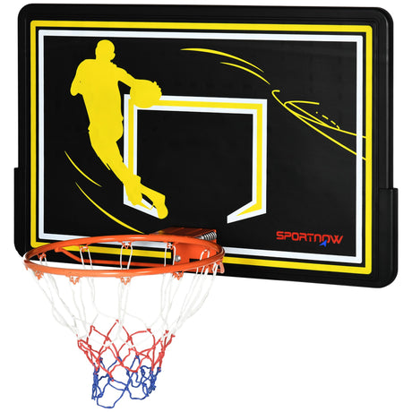 easycomfort canestro basket per bambini e adulti da indoor e outdoor in acciaio e pe 110x90x70 cm nero e giallo