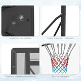 easycomfort canestro basket ad altezza regolabile per giardino e piscina con base riempibile 110x75x195 370 cm nero