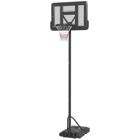 easycomfort canestro basket ad altezza regolabile per giardino e piscina con base riempibile 110x75x195 370 cm nero