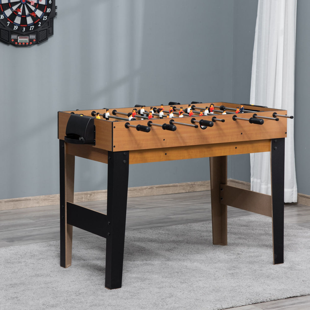 easycomfort tavolo multigioco 4 in 1 con calcio balilla biliardo ping pong e hockey da tavolo 107x61x84.5cm