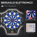 easycomfort bersaglio freccette elettronico in pp con 6 freccette e monitor lcd 83x45x4 cm rosso e nero