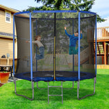 easycomfort easycomfort tappeto elastico per bambini e adulti con rete e bordo imbottito giochi da giardino e casa 244x240cm blu e nero ean 8054144139517