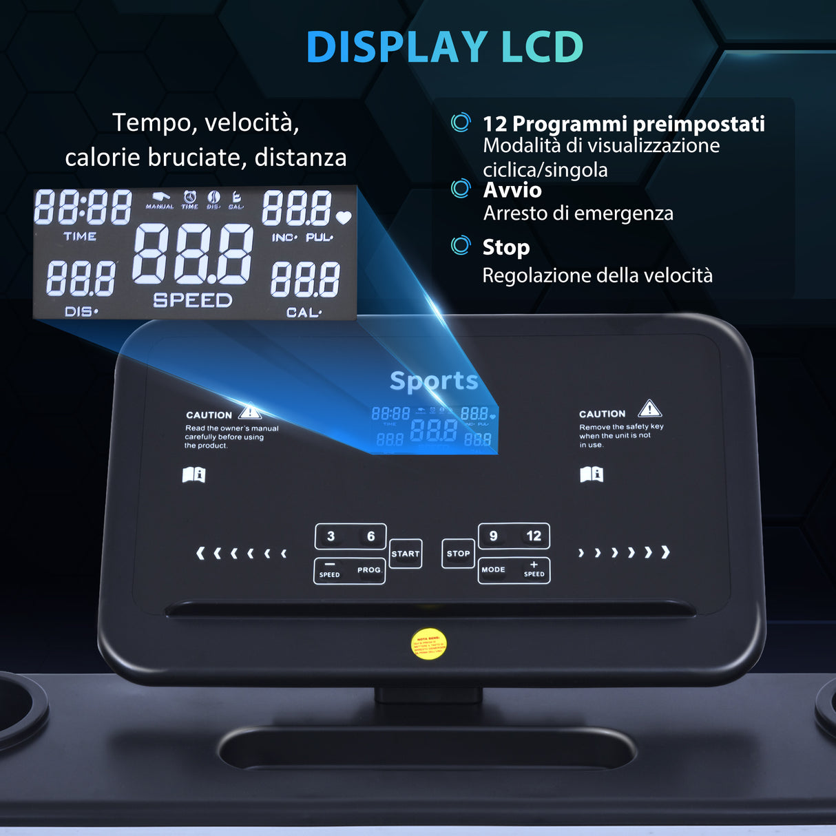 easycomfort easycomfort tapis roulant elettrico pieghevole 1 12km h motore 500w schermo lcd nero