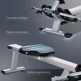easycomfort vogatore a 12 resistenze con monitor digitale e struttura in alluminio acciaio e abs 160x61x50 cm