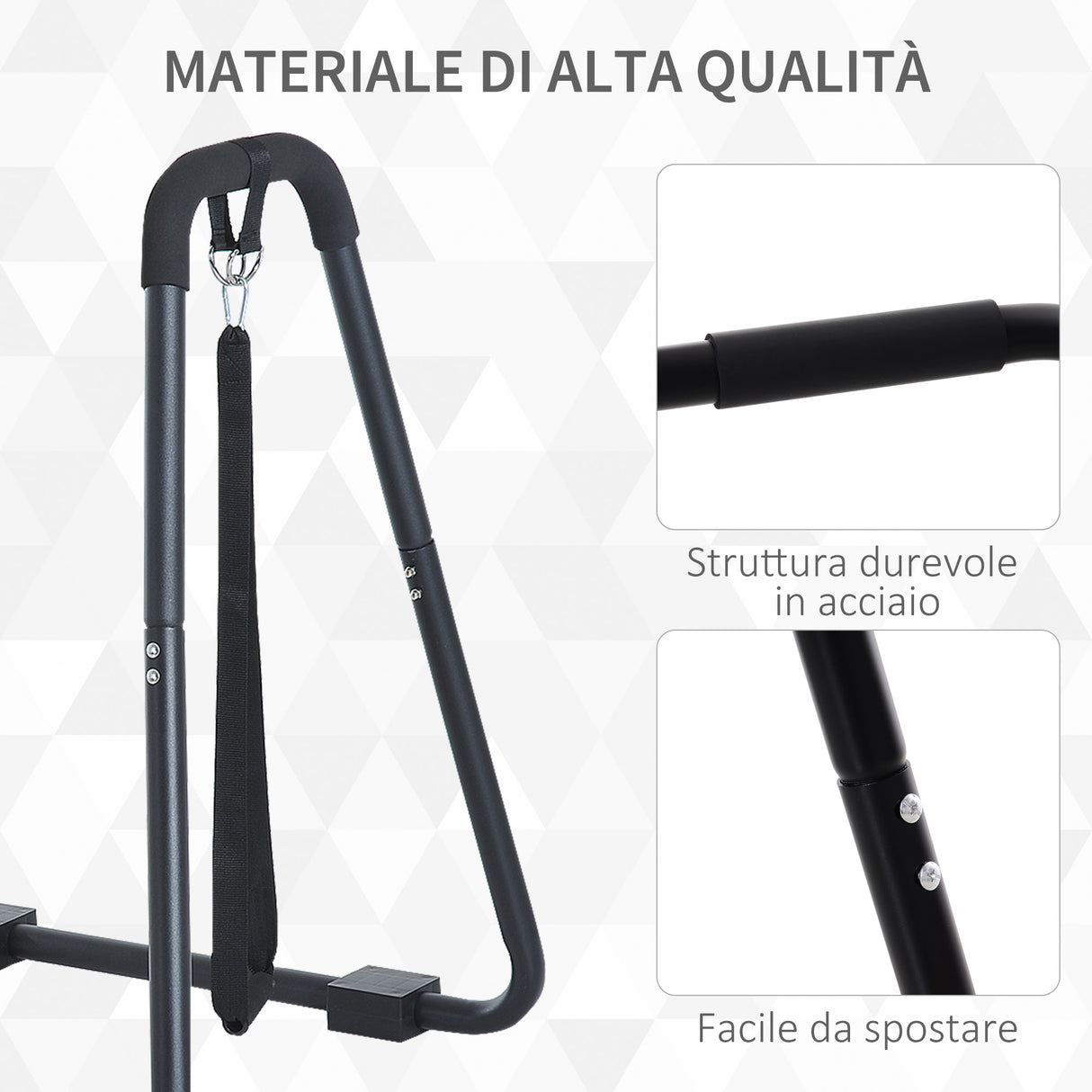 easycomfort easycomfort dip station parallele con passanti e maniglie imbottite in acciaio