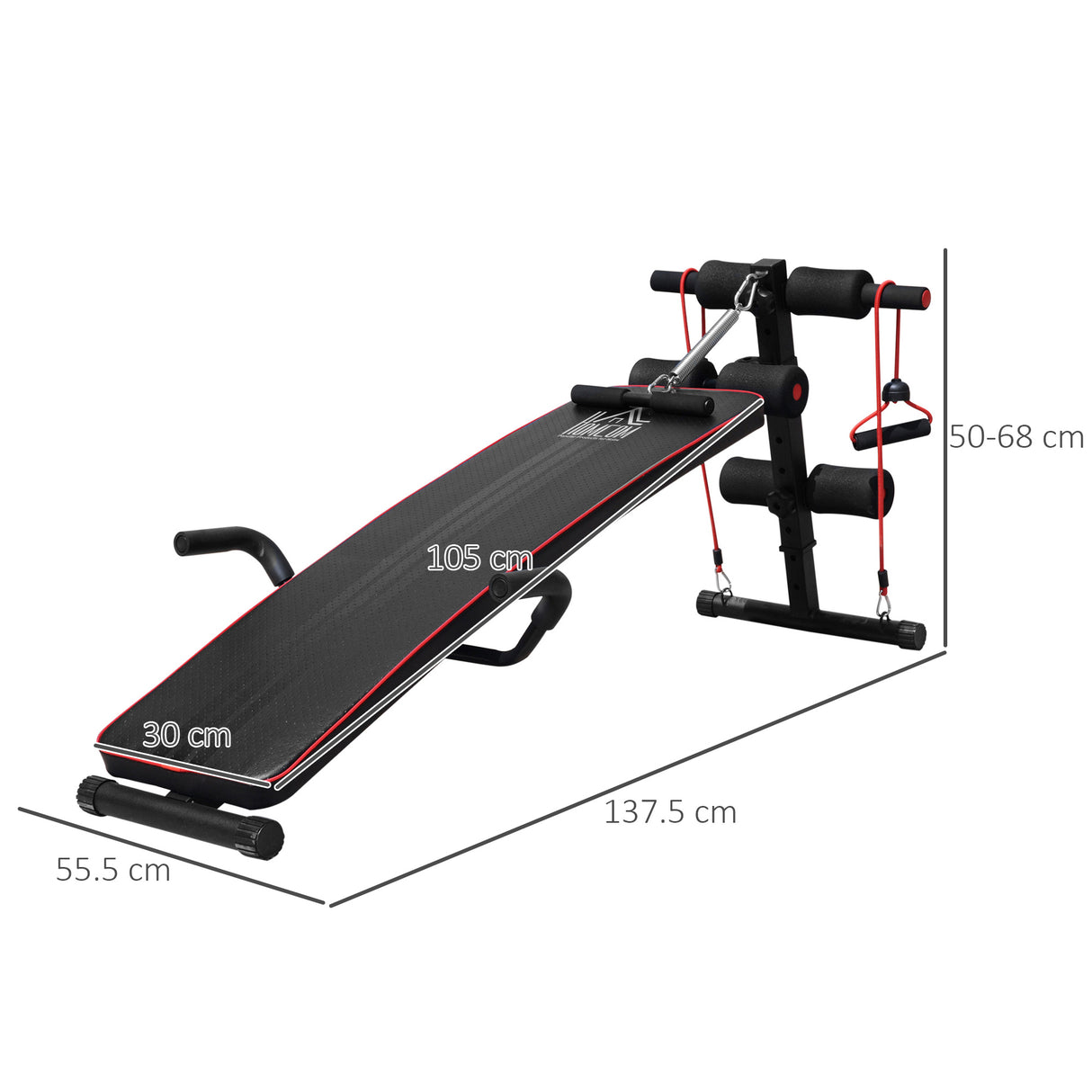 easycomfort easycomfort panca per addominali inclinata multifunzione e regolabile 56.5 x 135 cm