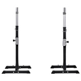 easycomfort set 2 rack porta bilanciere in acciaio ganci con altezza regolabile capacita 110kg 55x57x105 170cm nero