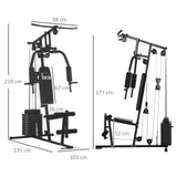 easycomfort easycomfort stazione fitness con pesi da 45kg per allenamento a casa 135x103x210cm nero