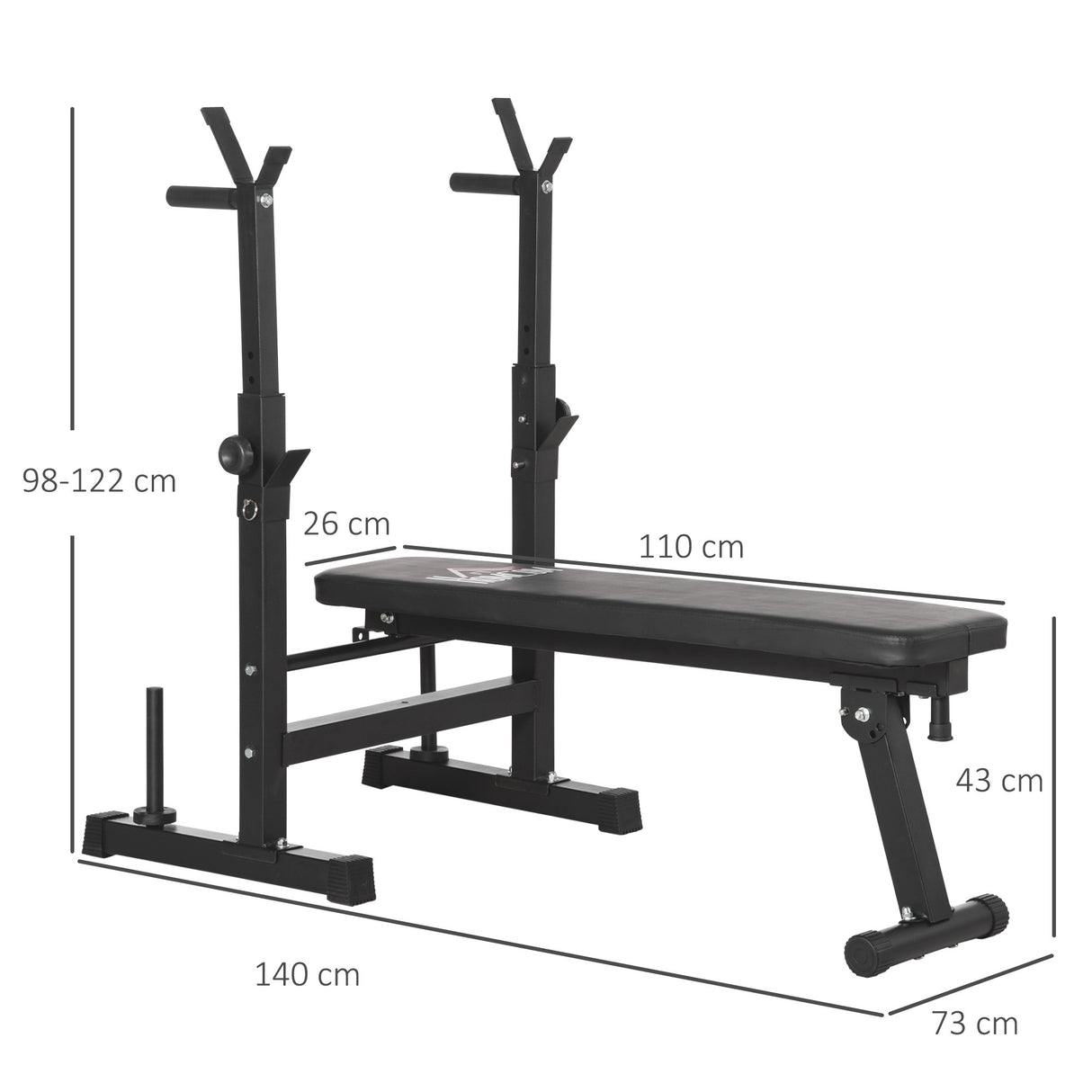easycomfort panca pesi pieghevole con 8 altezze regolabili per sollevamento pesi e trazioni in acciaio e pu 140x73x98 122cm nera